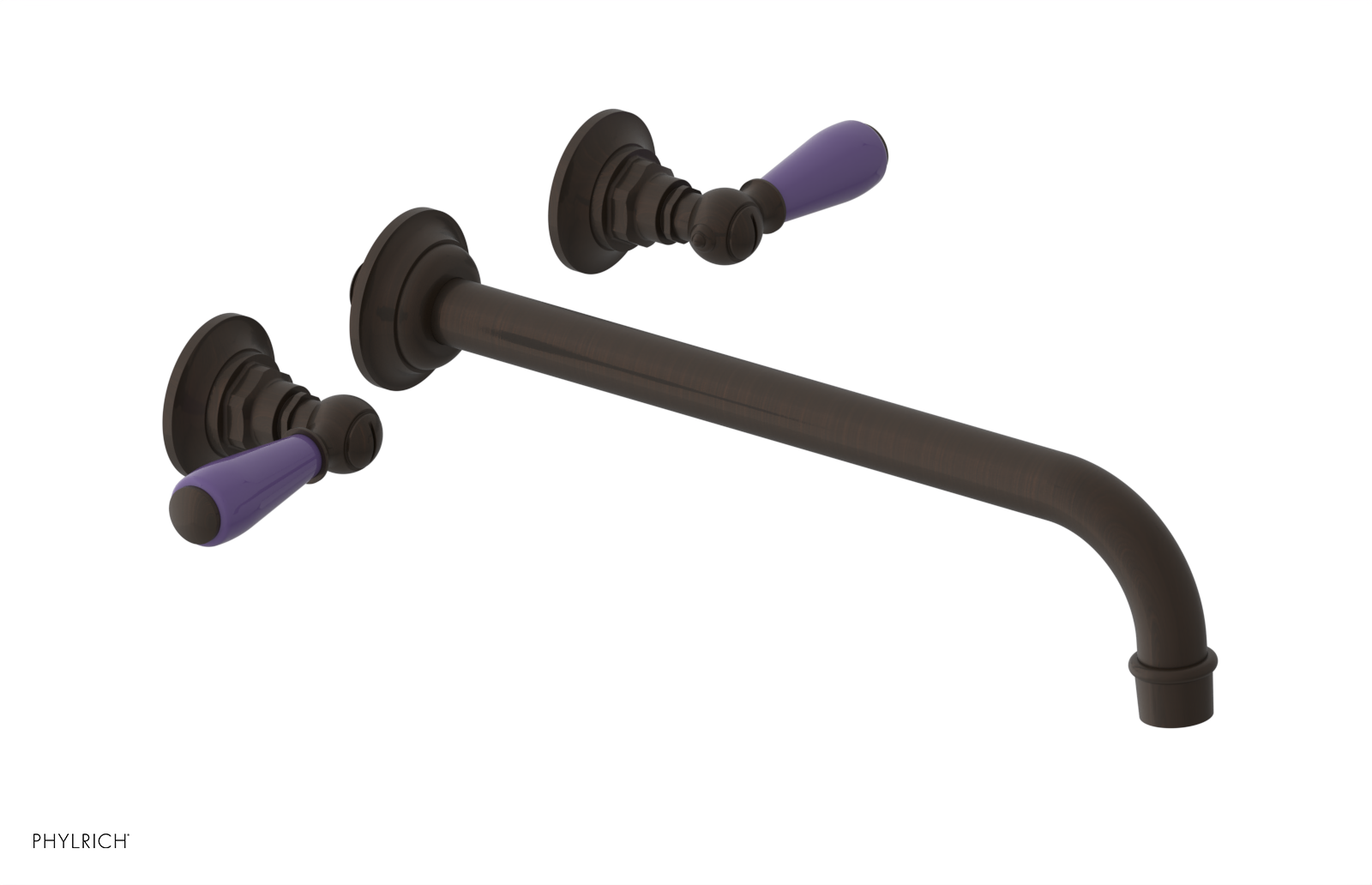 JAMESTOWN Wall Tub Set - 12" Spout - Lever Handle with "Purple" Accents 165-57-12