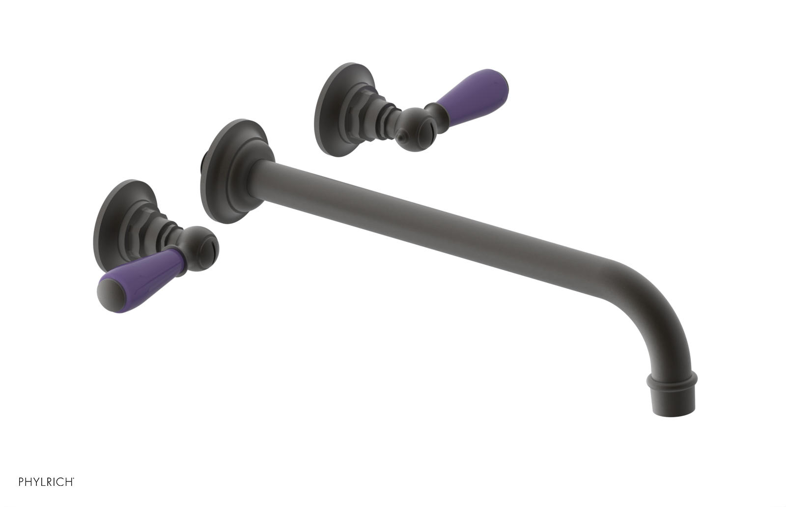 JAMESTOWN Wall Tub Set - 12" Spout - Lever Handle with "Purple" Accents 165-57-12