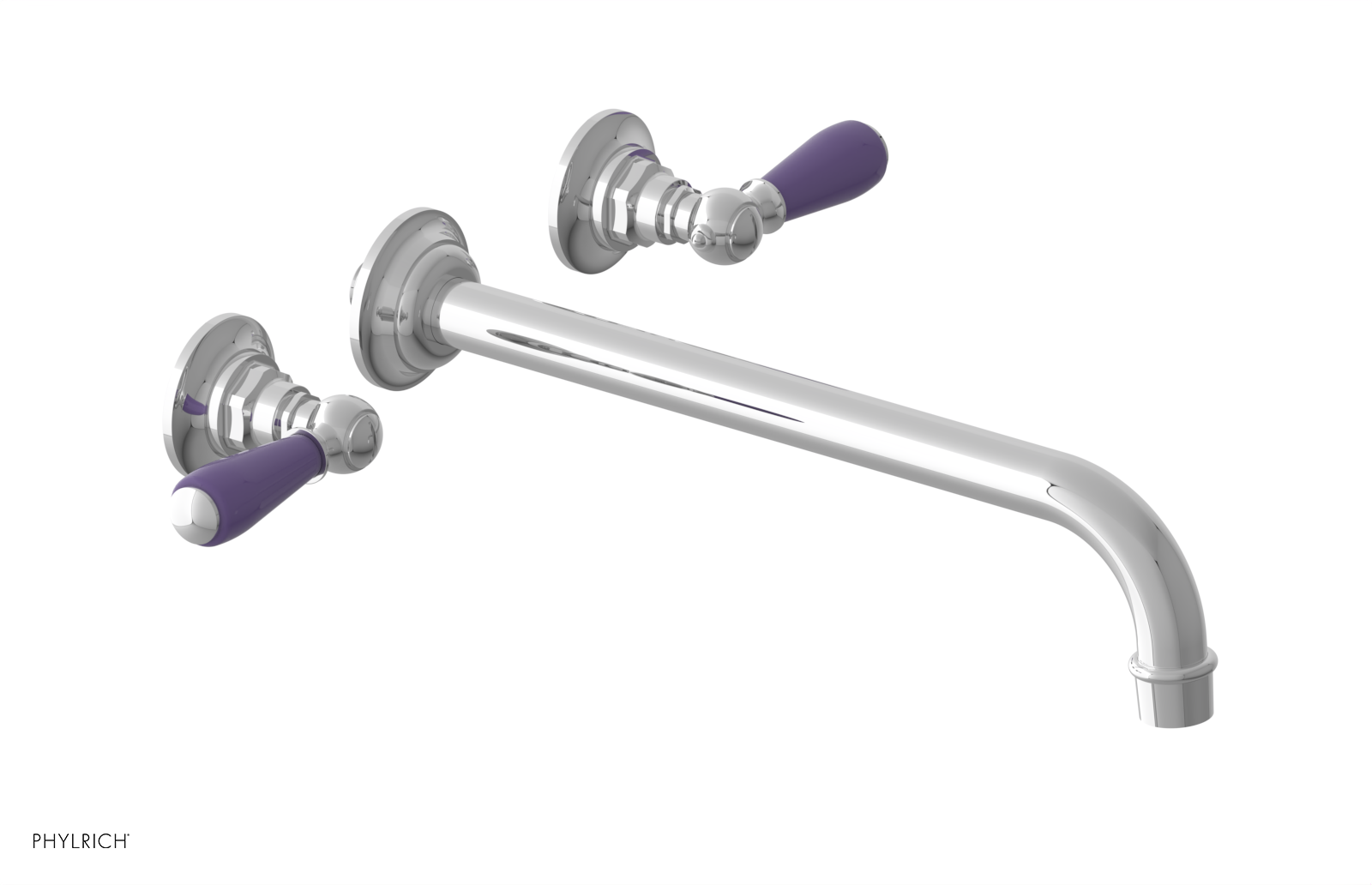 JAMESTOWN Wall Tub Set - 12" Spout - Lever Handle with "Purple" Accents 165-57-12