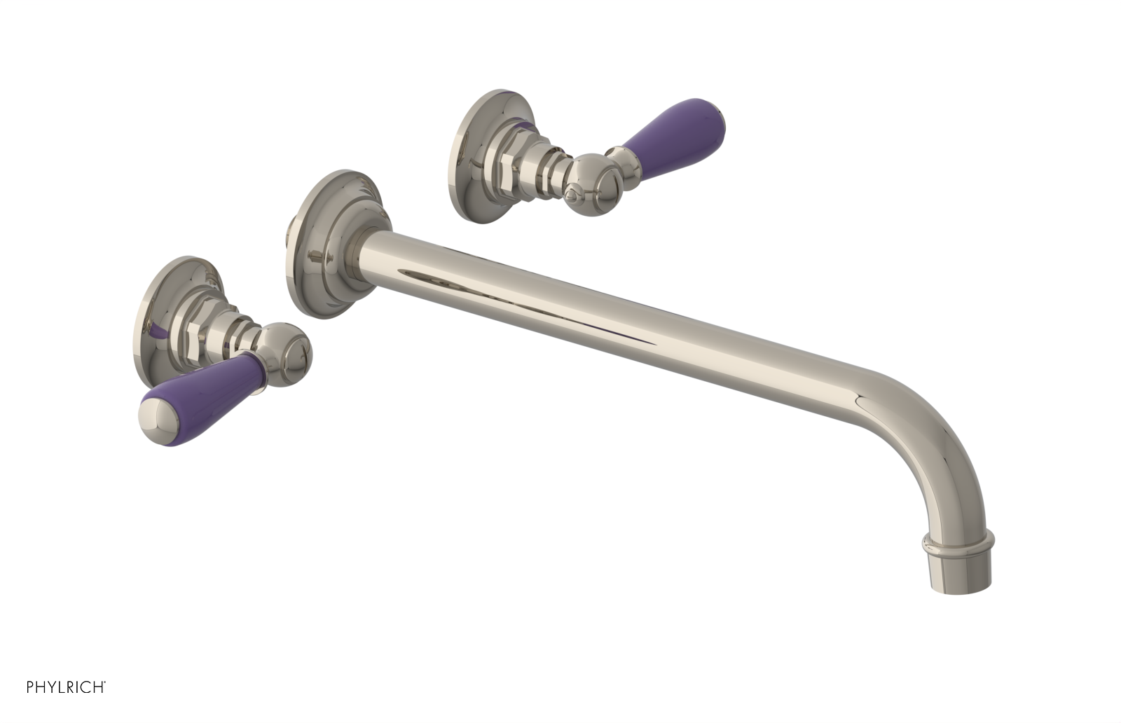 JAMESTOWN Wall Tub Set - 12" Spout - Lever Handle with "Purple" Accents 165-57-12