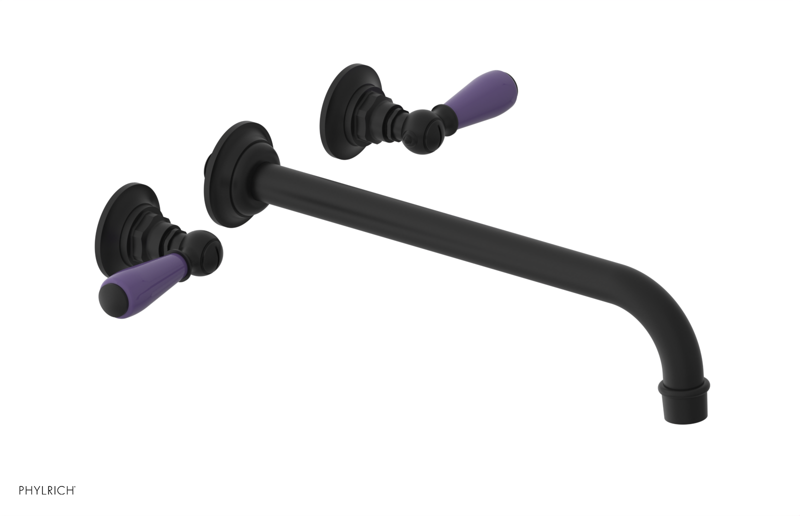 JAMESTOWN Wall Tub Set - 12" Spout - Lever Handle with "Purple" Accents 165-57-12