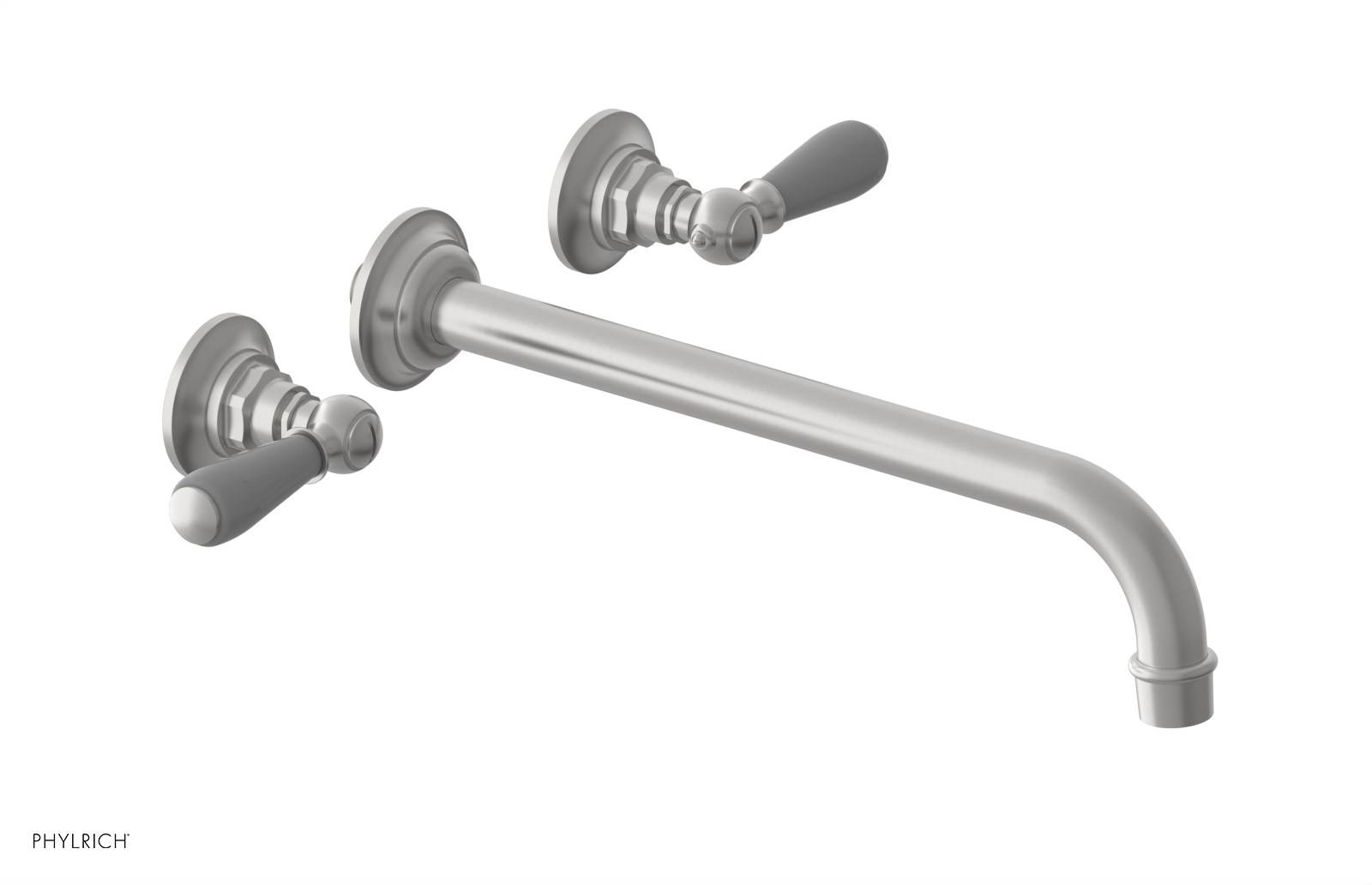 JAMESTOWN Wall Tub Set - 12" Spout - Lever Handle with "Grey" Accents 165-57-12