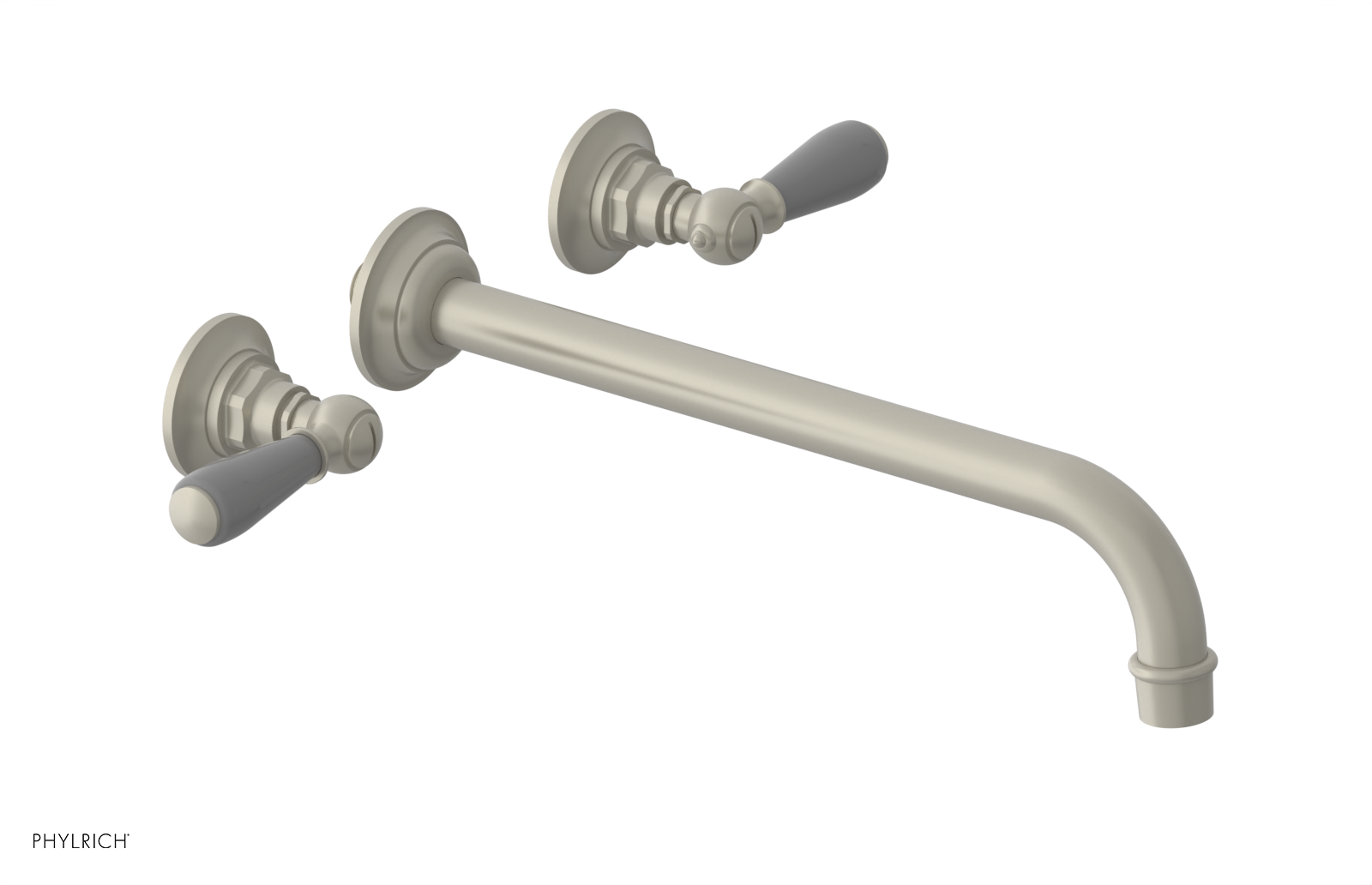 JAMESTOWN Wall Tub Set - 12" Spout - Lever Handle with "Grey" Accents 165-57-12