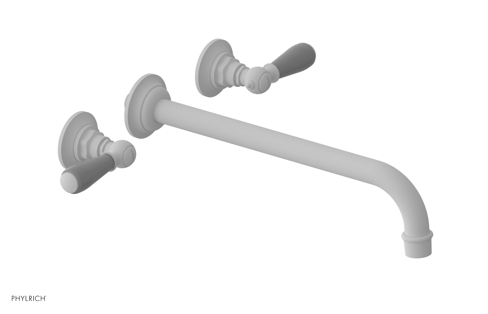 JAMESTOWN Wall Tub Set - 12" Spout - Lever Handle with "Grey" Accents 165-57-12