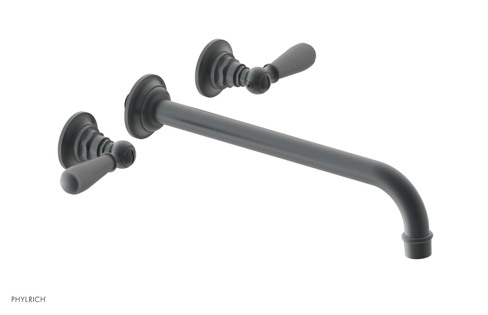 JAMESTOWN Wall Tub Set - 12" Spout - Lever Handle with "Grey" Accents 165-57-12