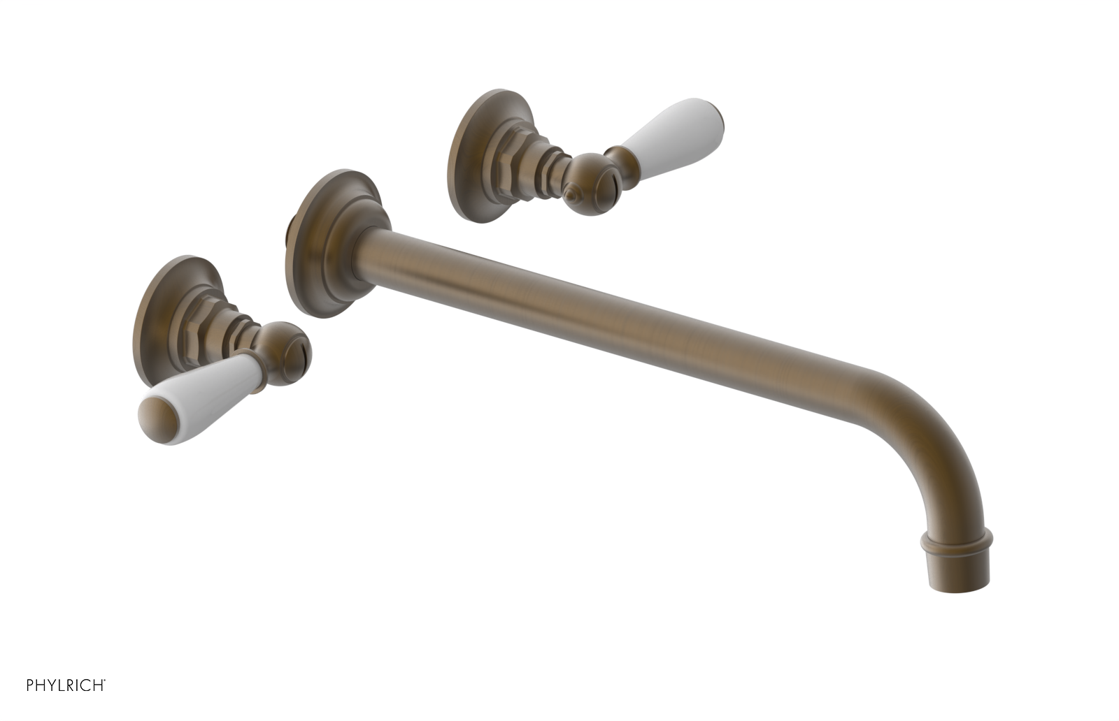 JAMESTOWN Wall Tub Set - 12" Spout - Lever Handle with "White" Accents 165-57-12