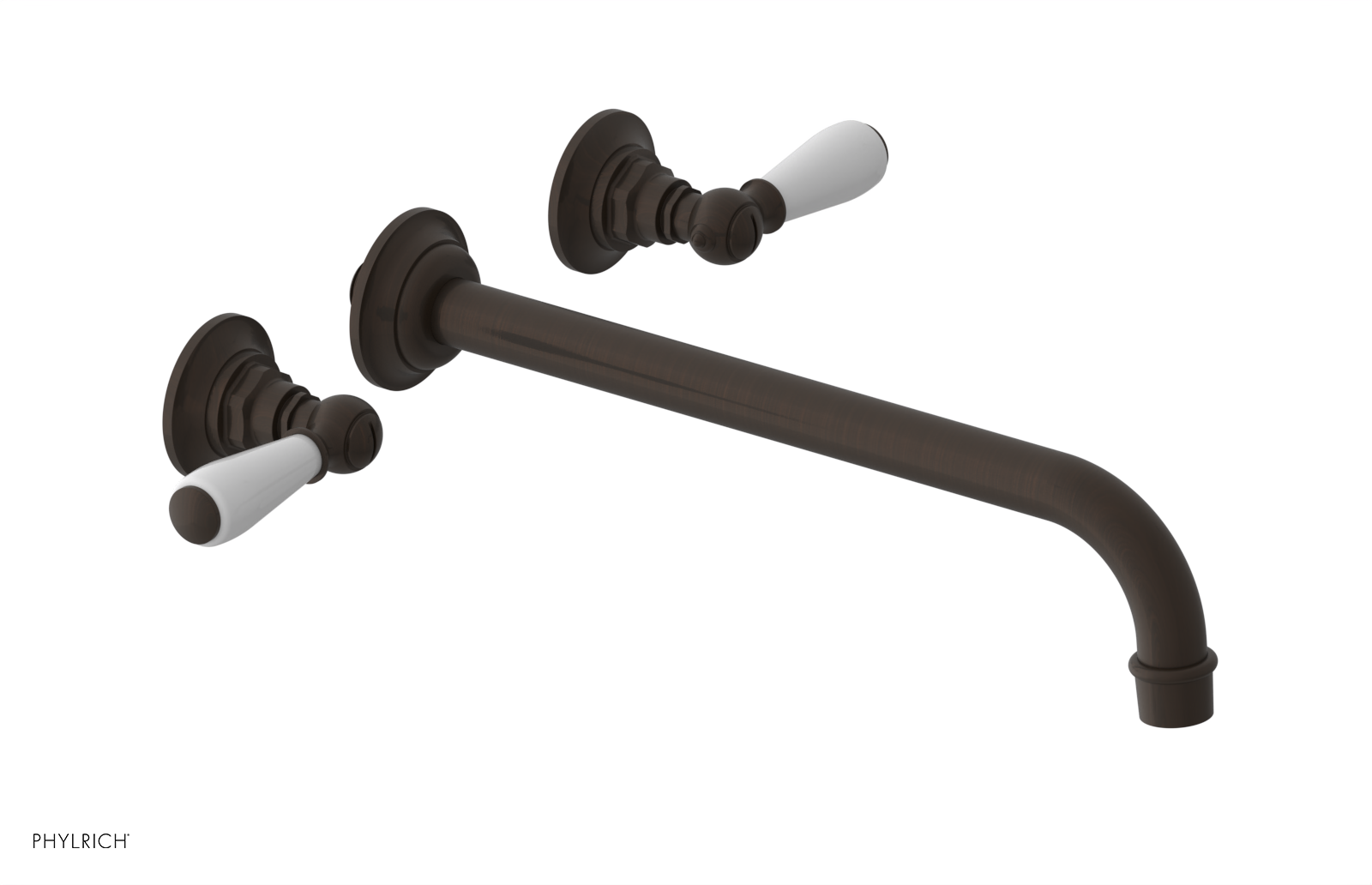 JAMESTOWN Wall Tub Set - 12" Spout - Lever Handle with "White" Accents 165-57-12