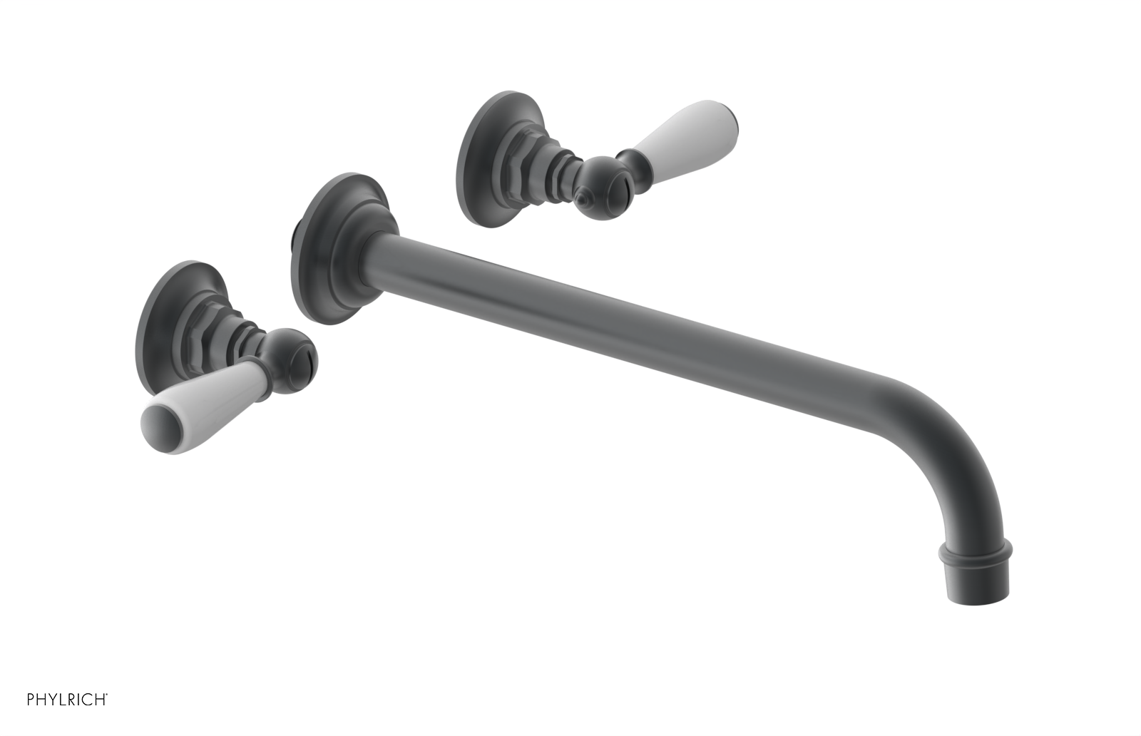 JAMESTOWN Wall Tub Set - 12" Spout - Lever Handle with "White" Accents 165-57-12