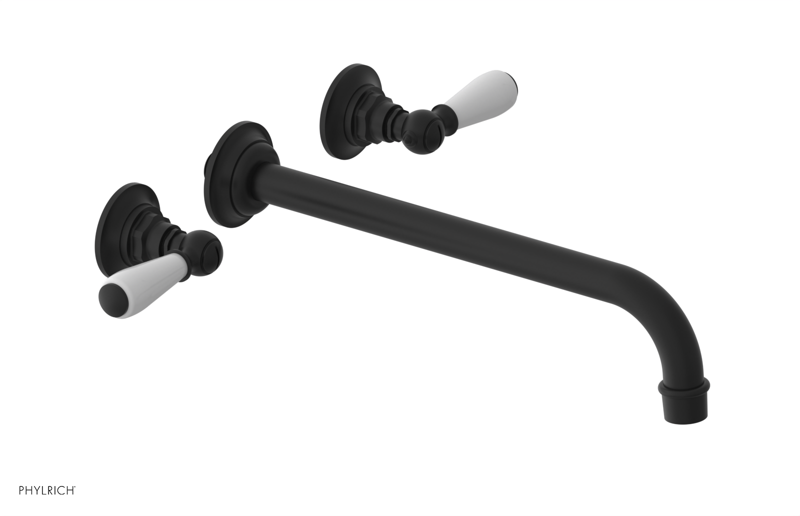 JAMESTOWN Wall Tub Set - 12" Spout - Lever Handle with "White" Accents 165-57-12