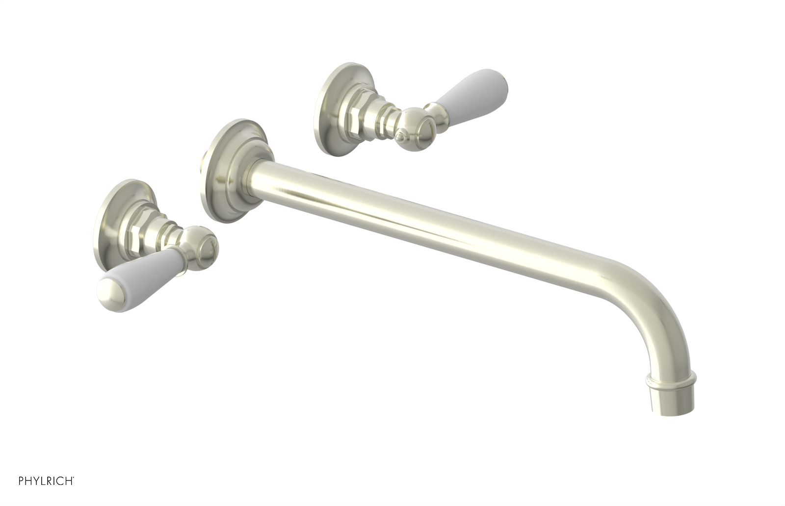 JAMESTOWN Wall Tub Set - 12" Spout - Lever Handle with "White" Accents 165-57-12