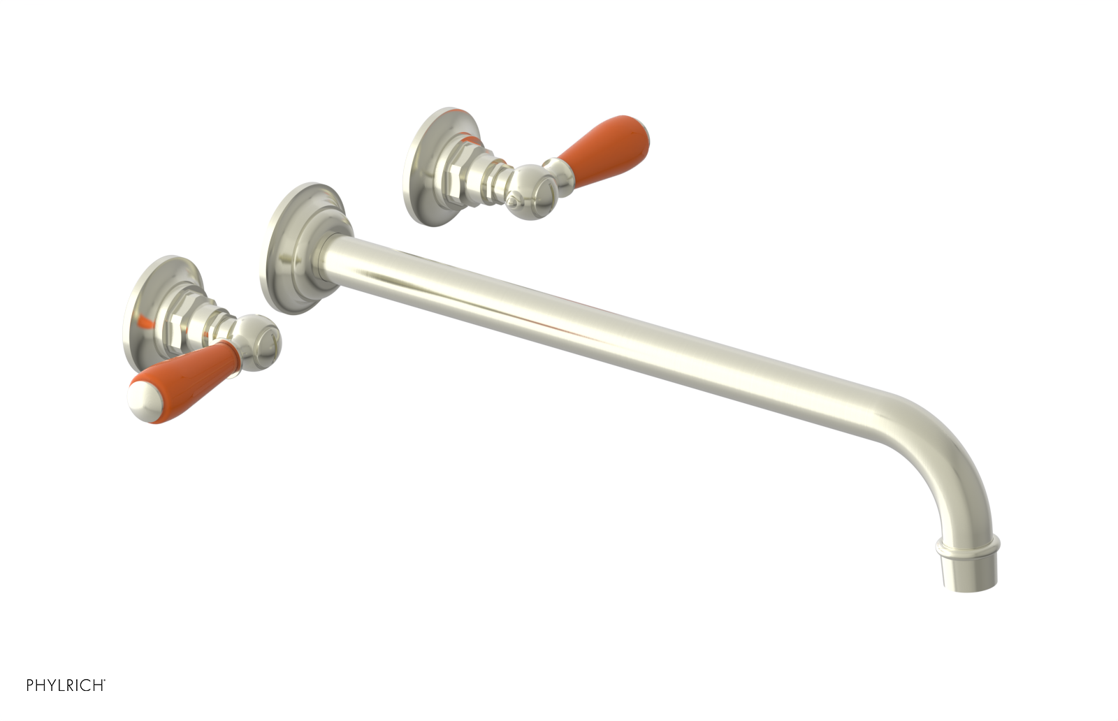 JAMESTOWN Wall Tub Set - 14" Spout - Lever Handle with "Orange" Accents 165-57-14