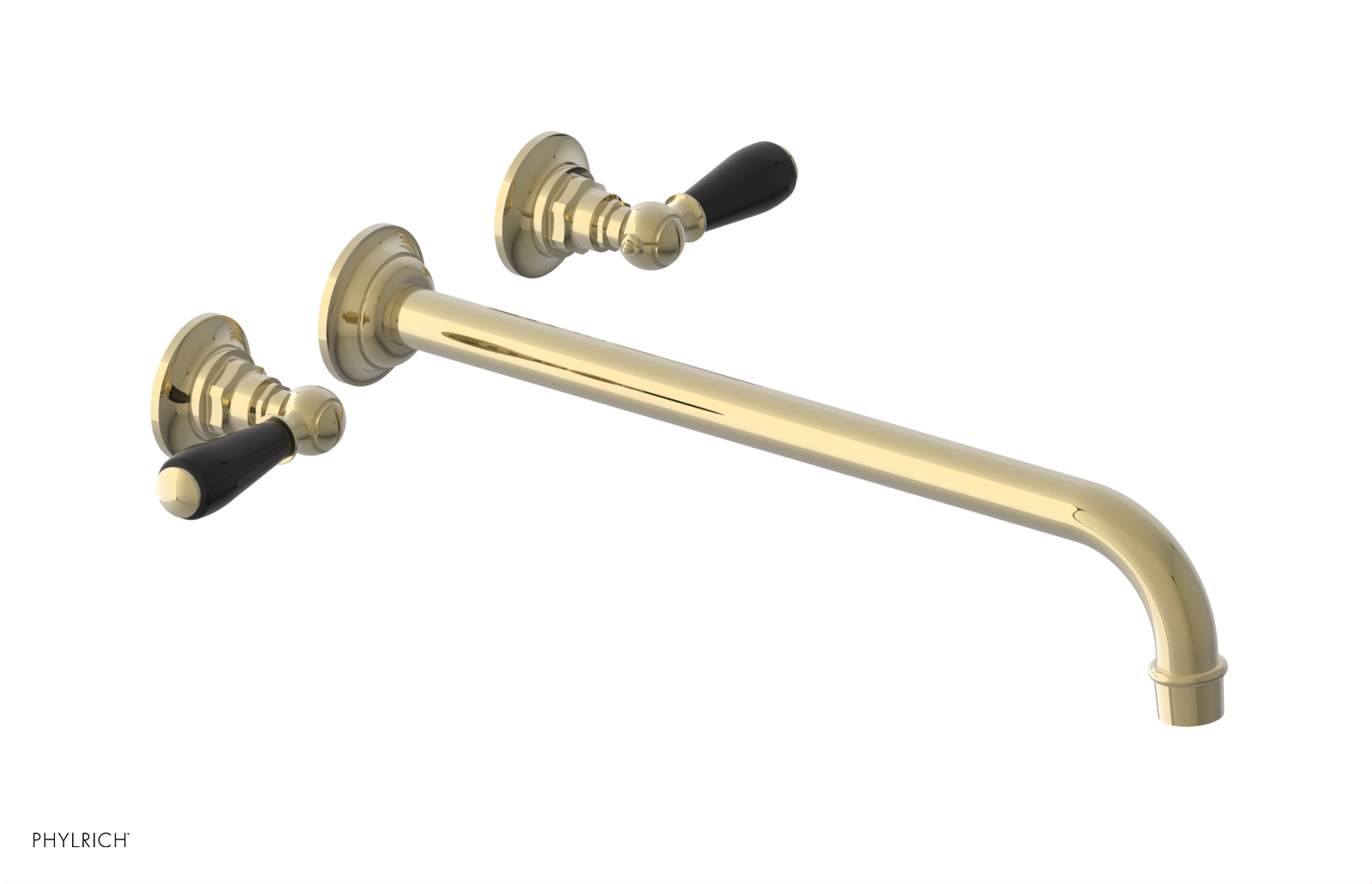 JAMESTOWN Wall Tub Set - 14" Spout - Lever Handle with "Black" Accents 165-57-14