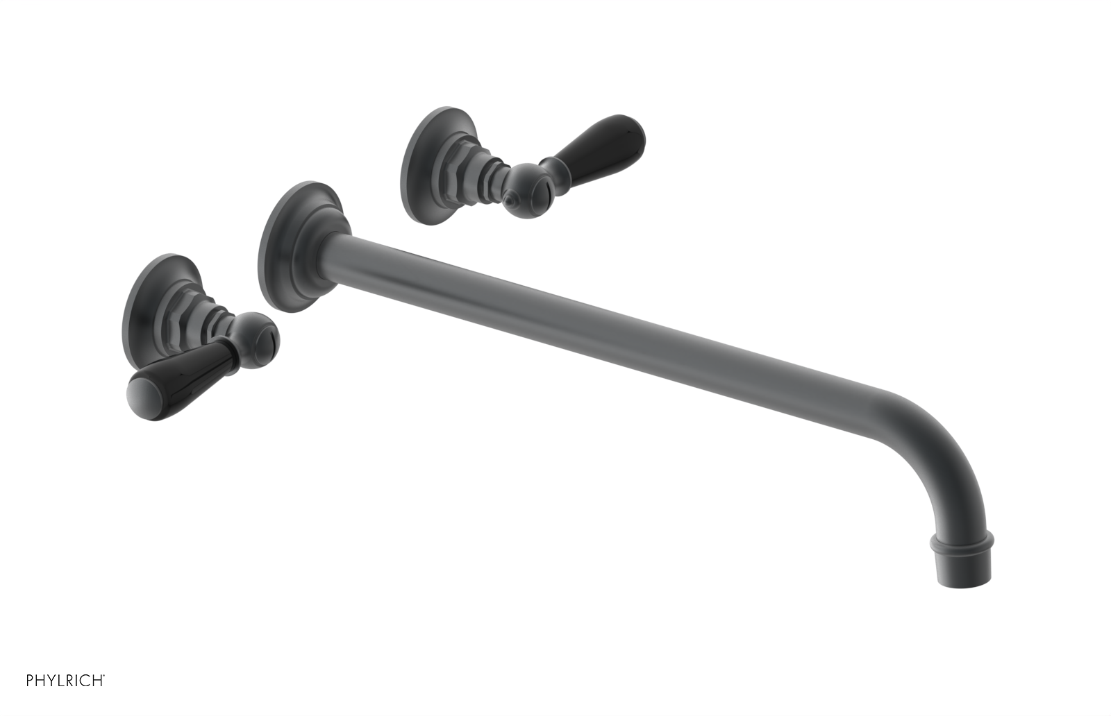 JAMESTOWN Wall Tub Set - 14" Spout - Lever Handle with "Black" Accents 165-57-14