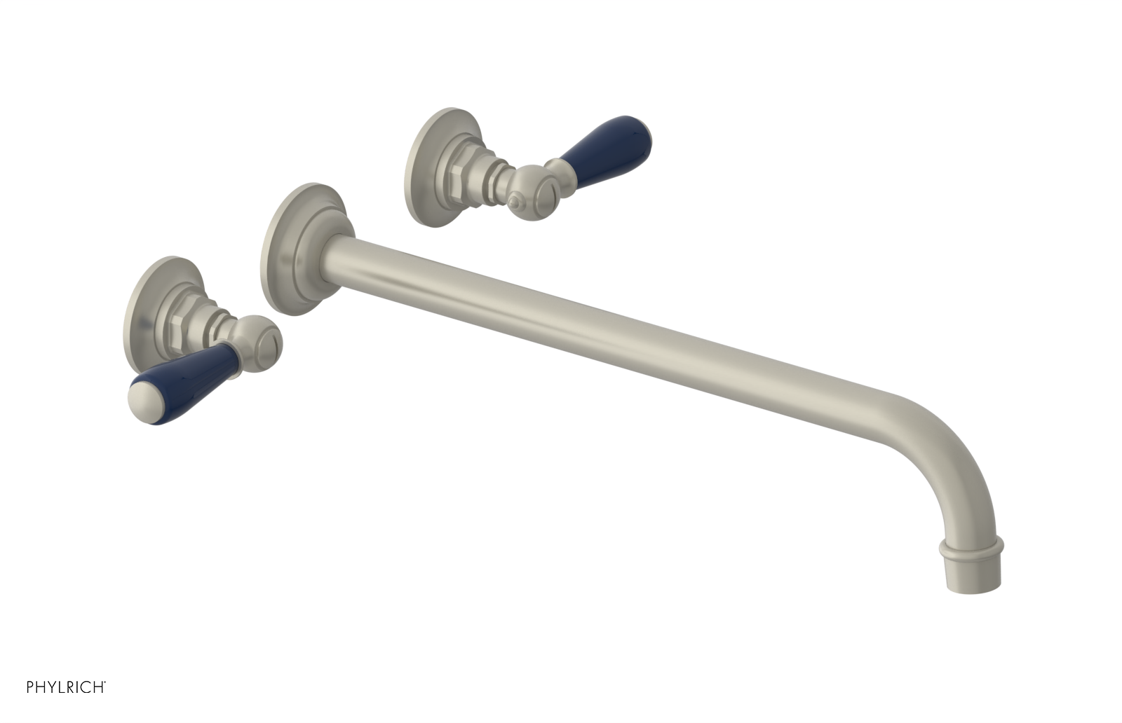 JAMESTOWN Wall Tub Set - 14" Spout - Lever Handle with "Navy Blue" Accents 165-57-14
