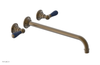 JAMESTOWN Wall Tub Set - 14" Spout - Lever Handle with "Navy Blue" Accents 165-57-14
