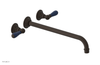 JAMESTOWN Wall Tub Set - 14" Spout - Lever Handle with "Navy Blue" Accents 165-57-14