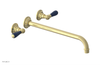 JAMESTOWN Wall Tub Set - 14" Spout - Lever Handle with "Navy Blue" Accents 165-57-14