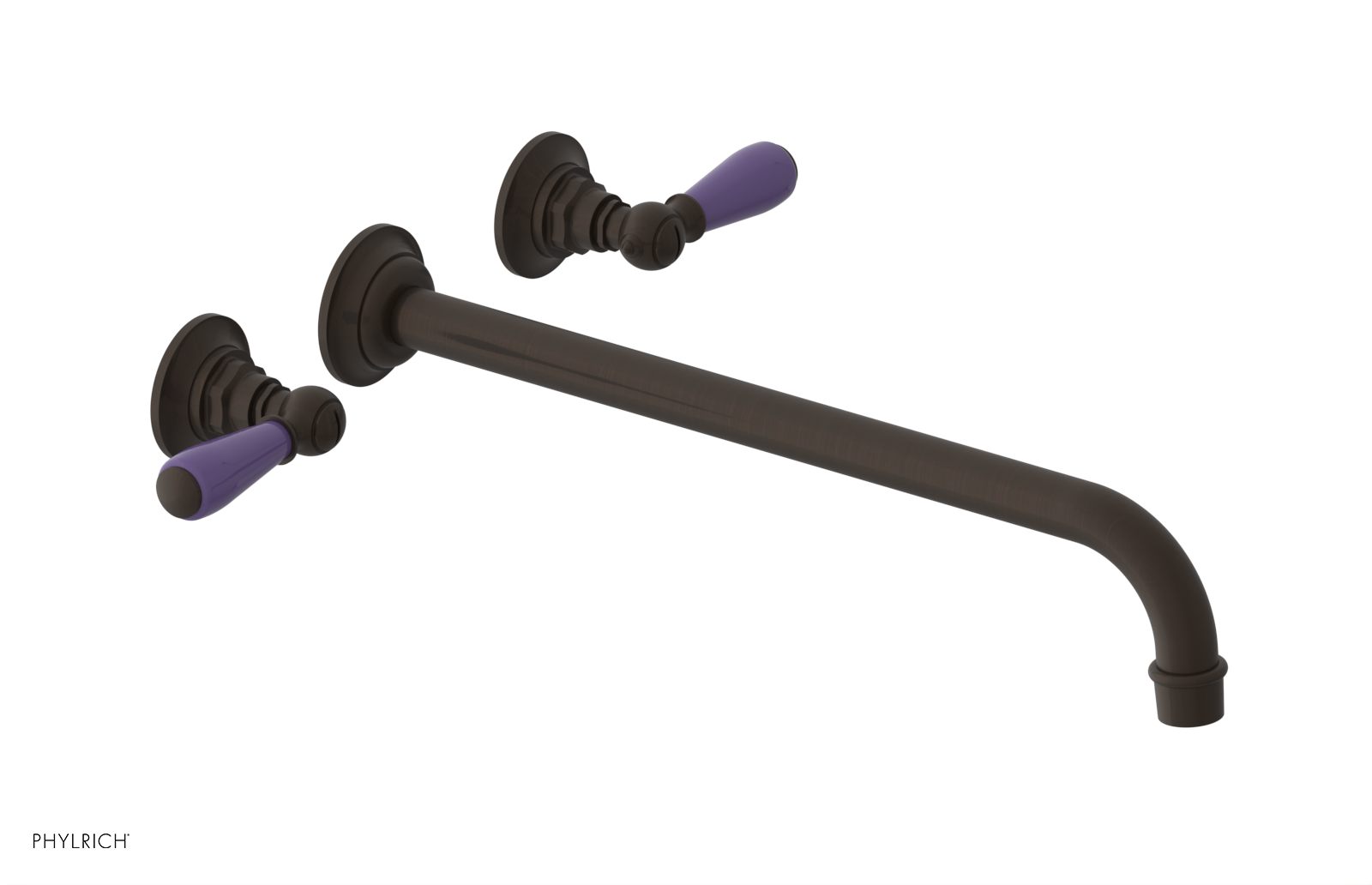 JAMESTOWN Wall Tub Set - 14" Spout - Lever Handle with "Purple" Accents 165-57-14