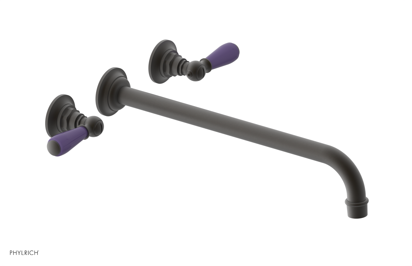 JAMESTOWN Wall Tub Set - 14" Spout - Lever Handle with "Purple" Accents 165-57-14