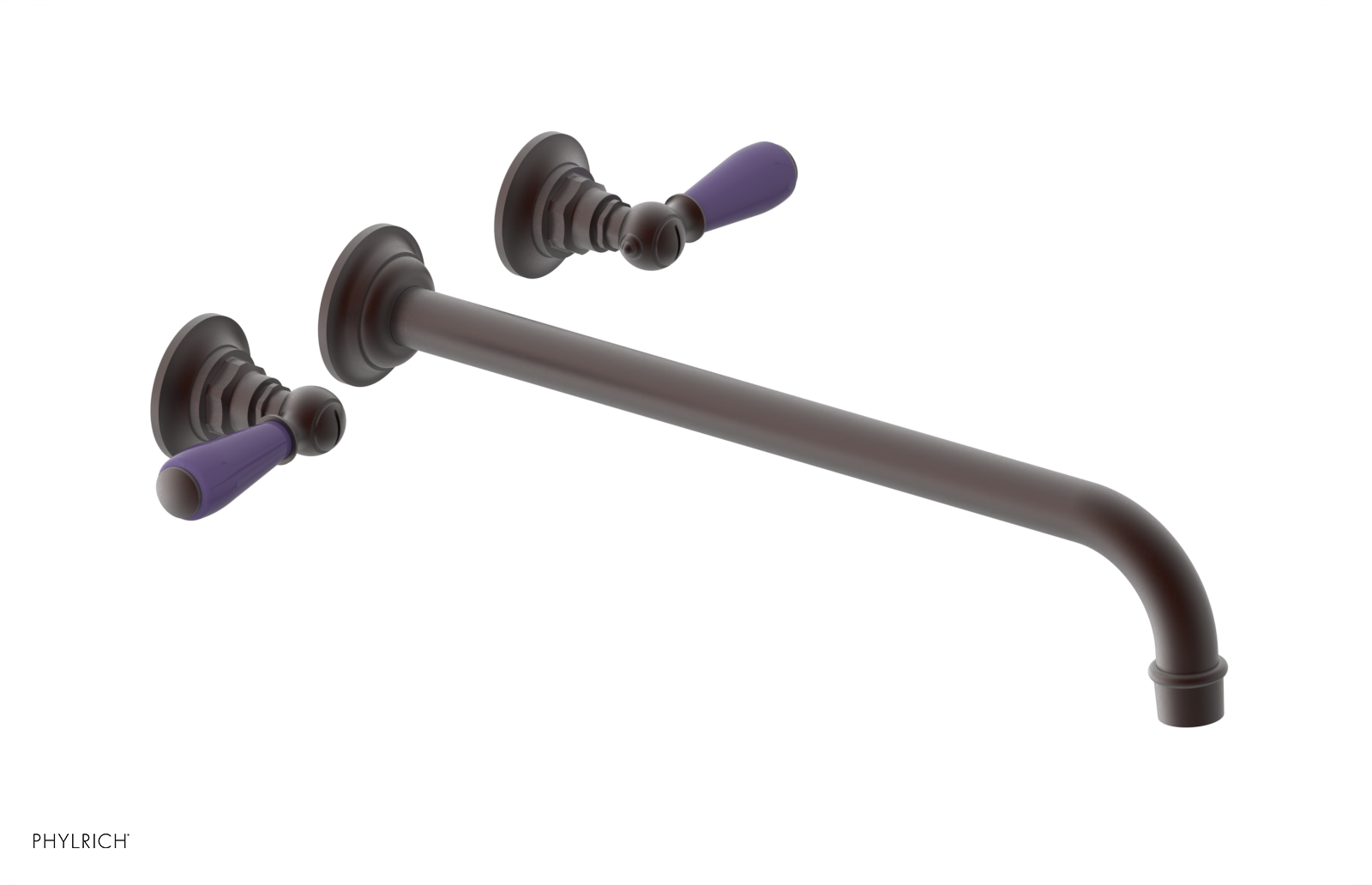 JAMESTOWN Wall Tub Set - 14" Spout - Lever Handle with "Purple" Accents 165-57-14