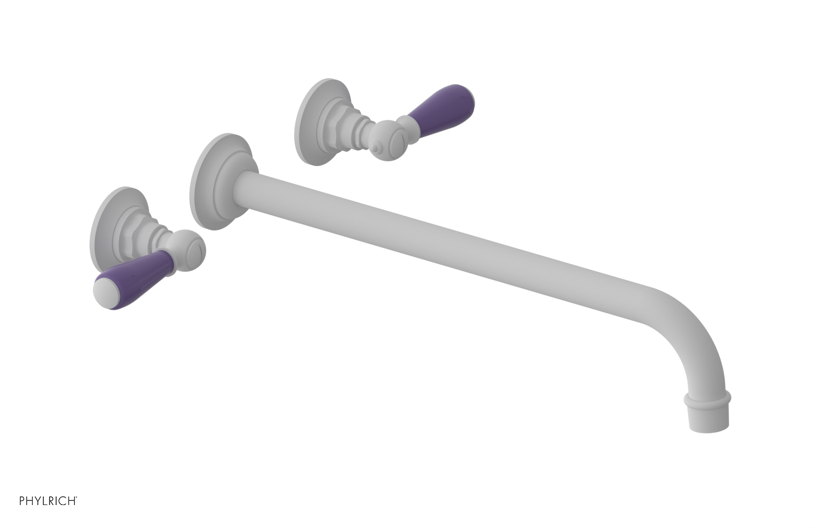 JAMESTOWN Wall Tub Set - 14" Spout - Lever Handle with "Purple" Accents 165-57-14