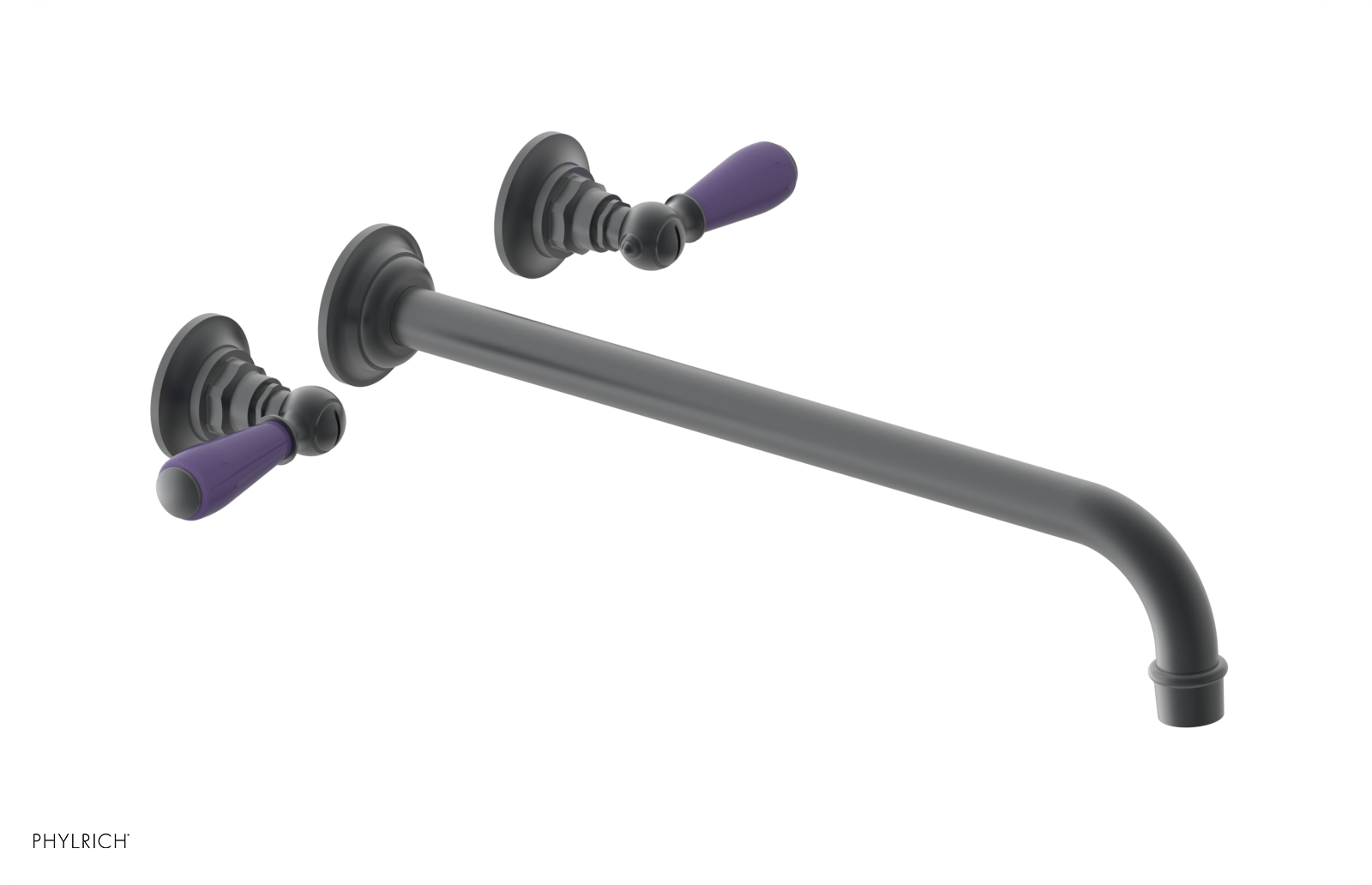 JAMESTOWN Wall Tub Set - 14" Spout - Lever Handle with "Purple" Accents 165-57-14