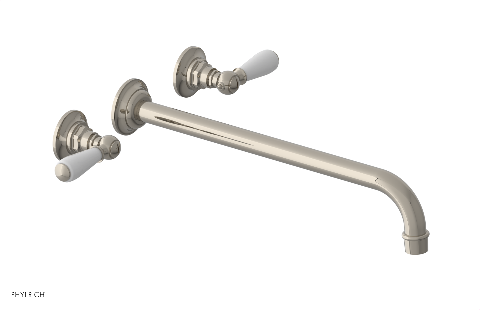 JAMESTOWN Wall Tub Set - 14" Spout - Lever Handle with "White" Accents 165-57-14