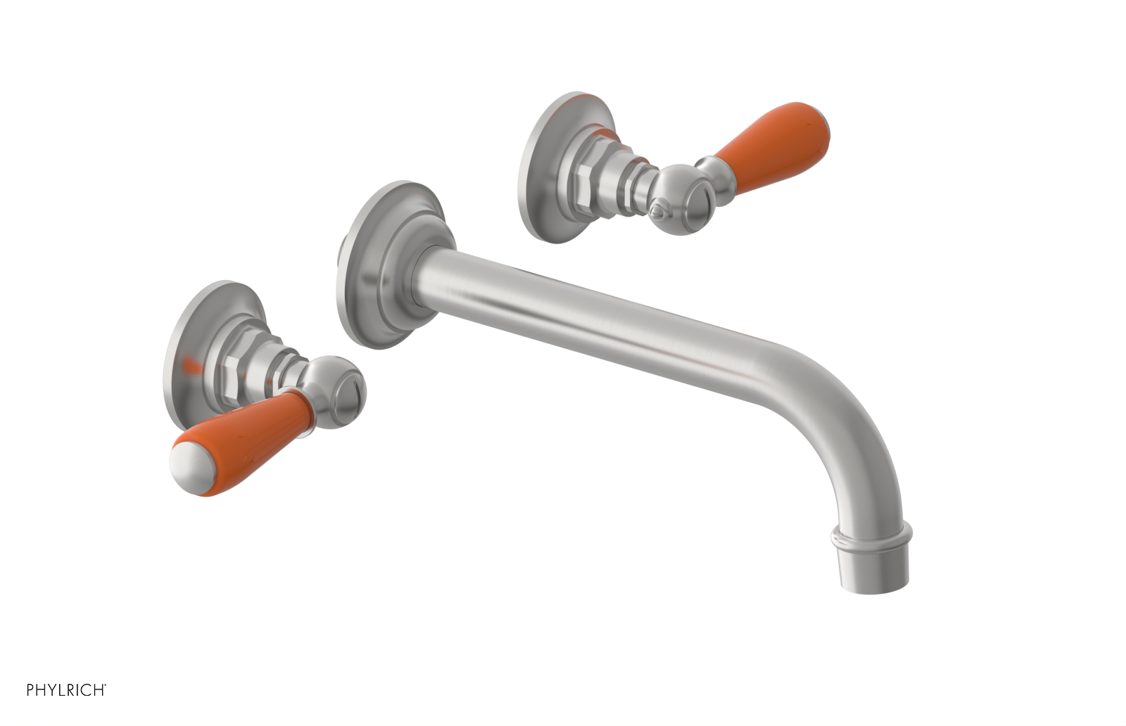 JAMESTOWN Wall Tub Set - Lever Handle with "Orange" Accents 165-57