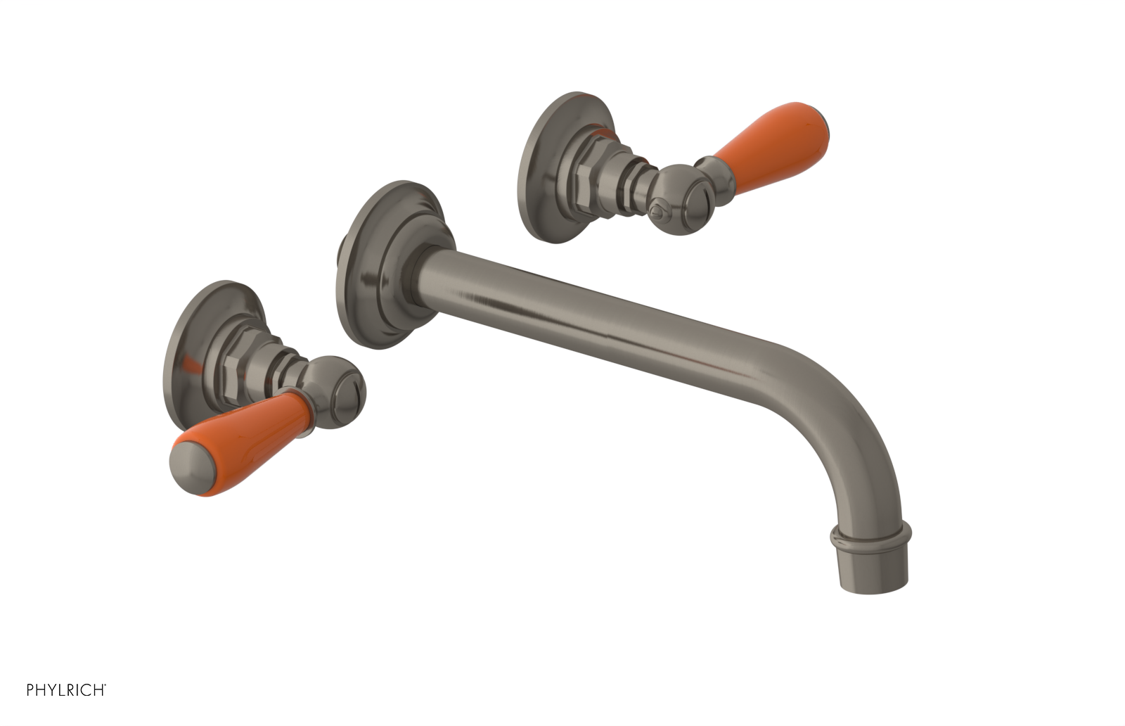 JAMESTOWN Wall Tub Set - Lever Handle with "Orange" Accents 165-57