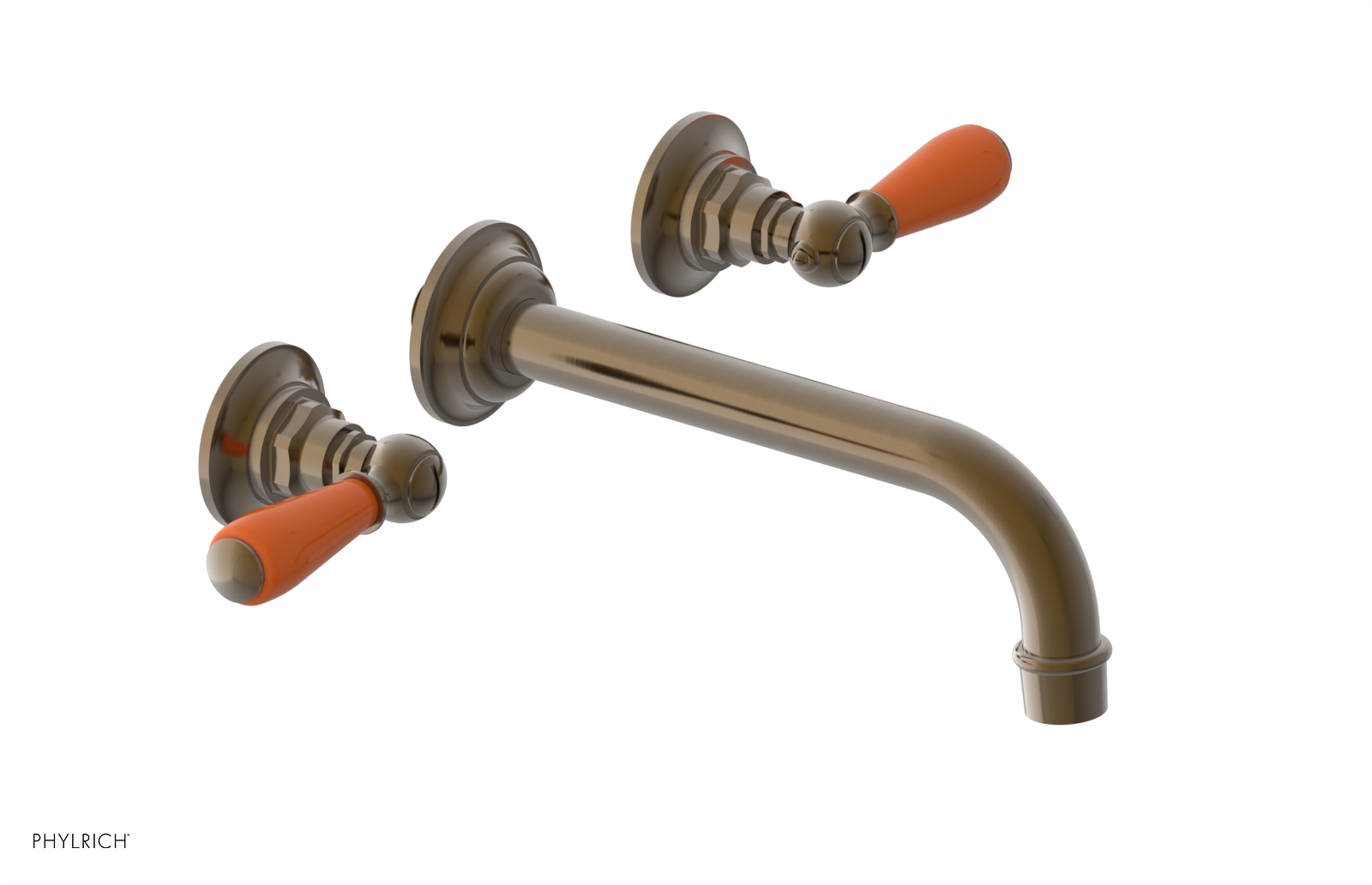 JAMESTOWN Wall Tub Set - Lever Handle with "Orange" Accents 165-57