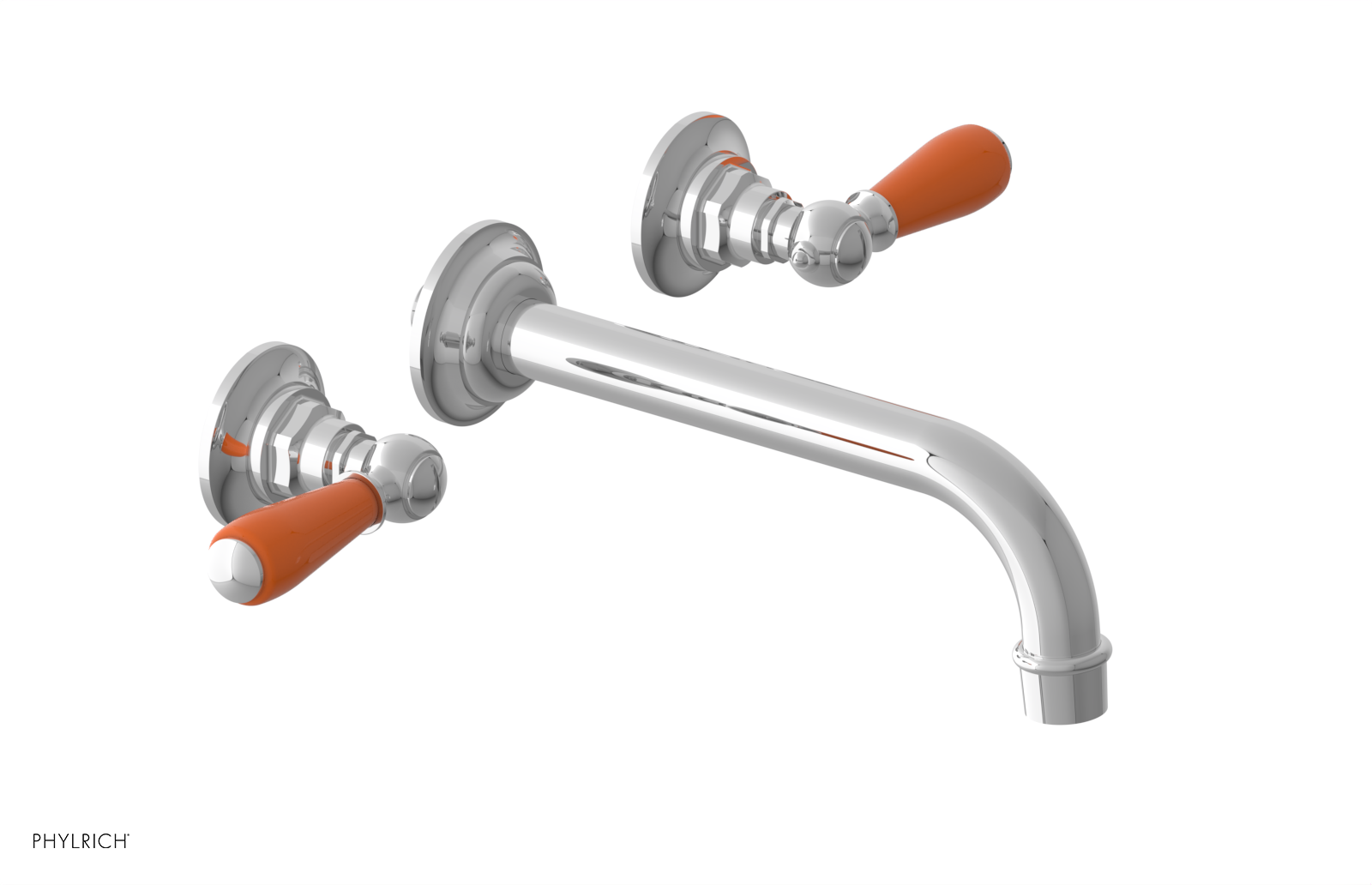 JAMESTOWN Wall Tub Set - Lever Handle with "Orange" Accents 165-57