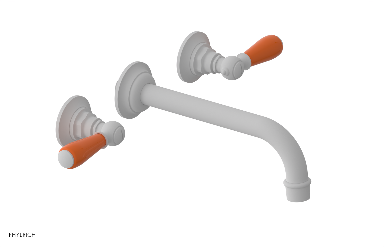 JAMESTOWN Wall Tub Set - Lever Handle with "Orange" Accents 165-57