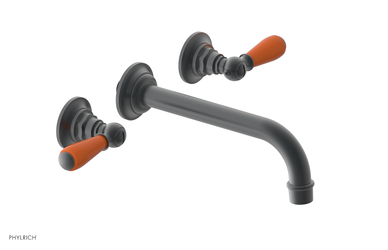 JAMESTOWN Wall Tub Set - Lever Handle with "Orange" Accents 165-57