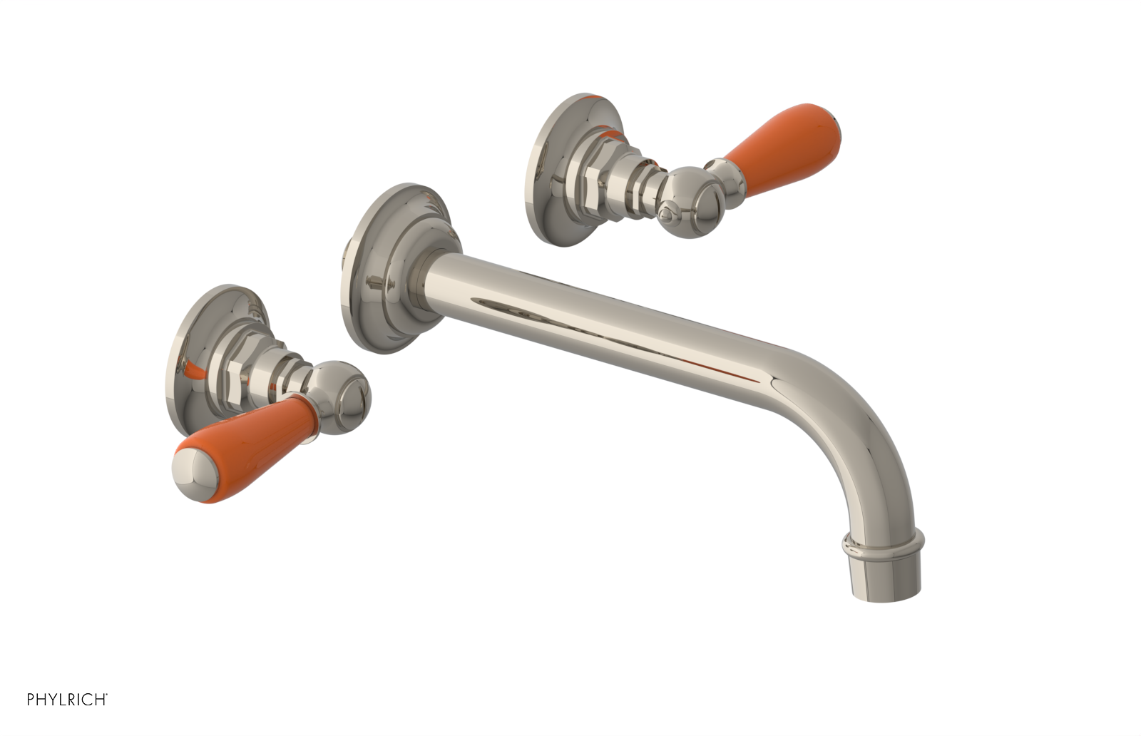 JAMESTOWN Wall Tub Set - Lever Handle with "Orange" Accents 165-57