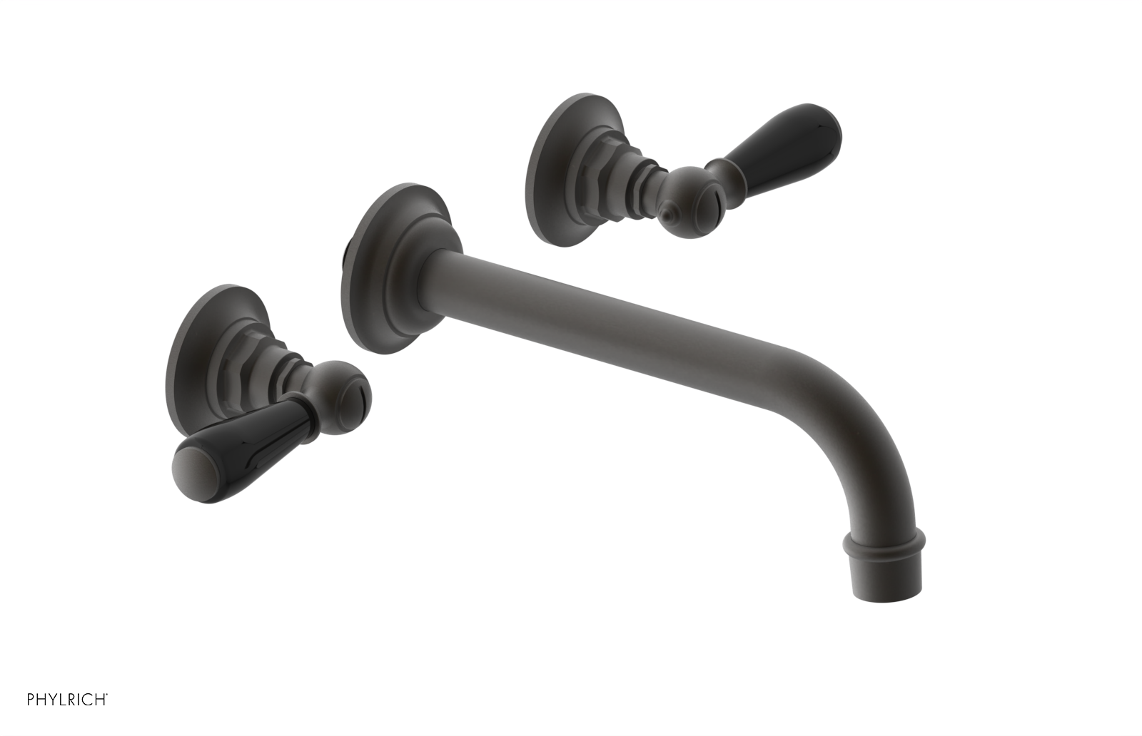 JAMESTOWN Wall Lavatory Set - Lever Handle with "Black" Accents 165-12