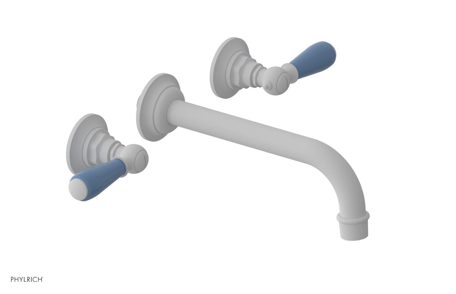 JAMESTOWN Wall Tub Set - Lever Handle with "Light Blue" Accents 165-57