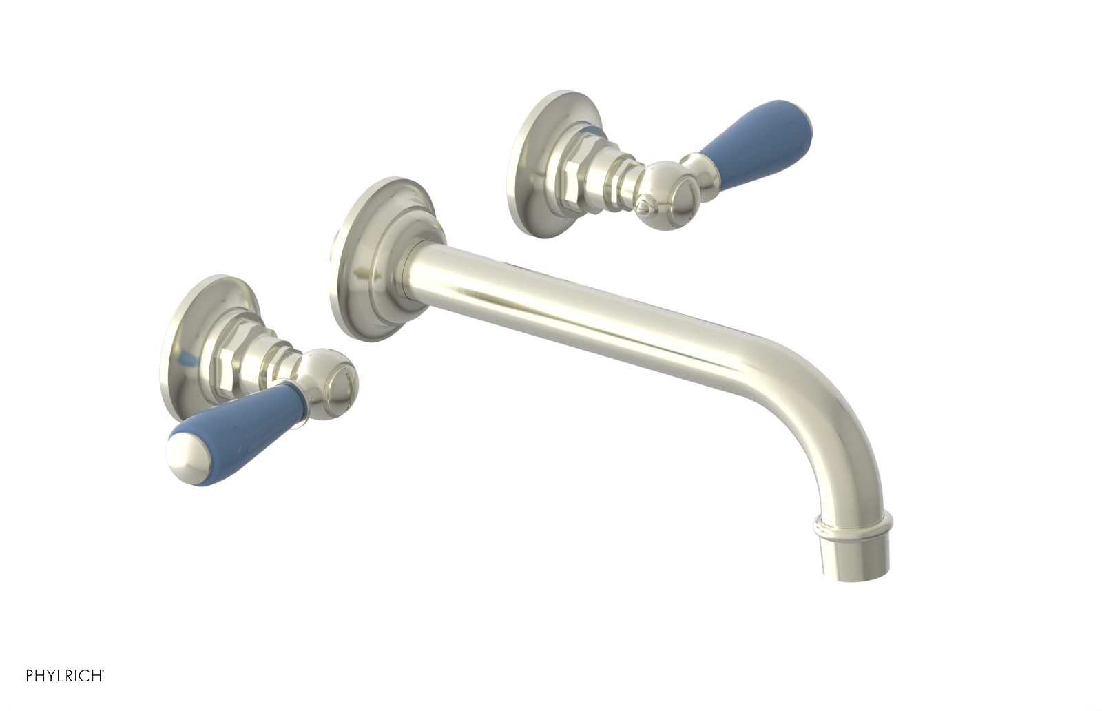 JAMESTOWN Wall Tub Set - Lever Handle with "Light Blue" Accents 165-57
