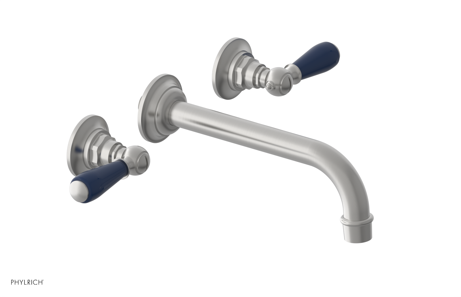 JAMESTOWN Wall Tub Set - Lever Handle with "Navy Blue" Accents 165-57