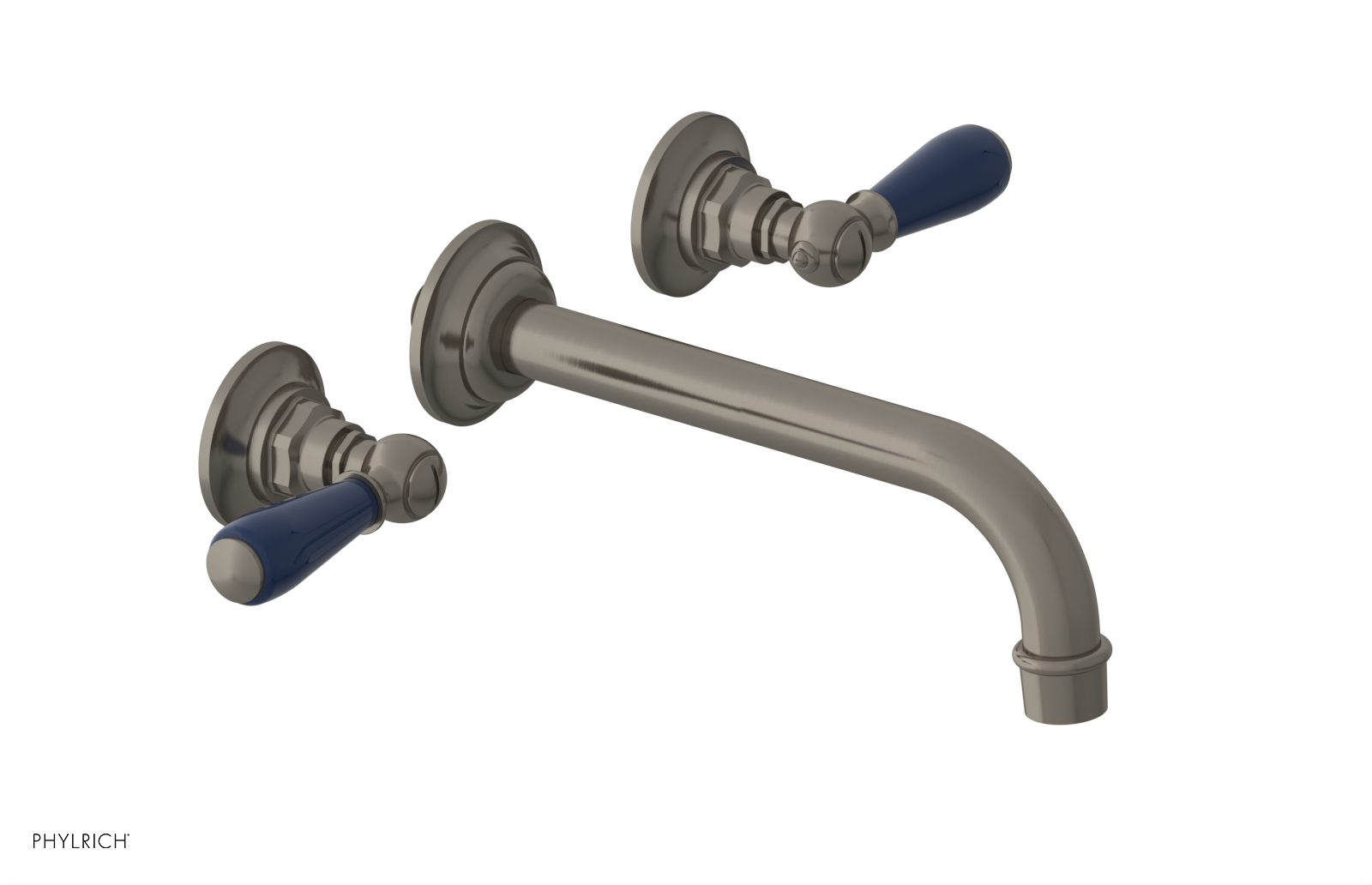 JAMESTOWN Wall Lavatory Set - Lever Handle with "Navy Blue" Accents 165-12