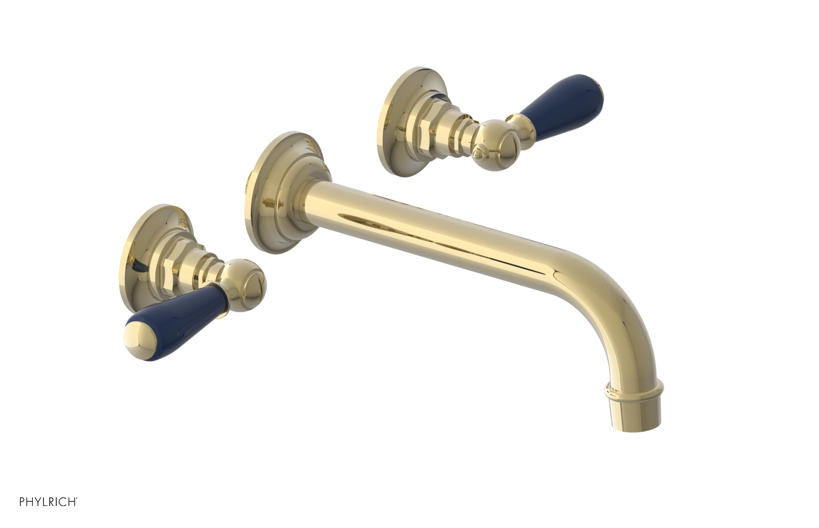 JAMESTOWN Wall Tub Set - Lever Handle with "Navy Blue" Accents 165-57