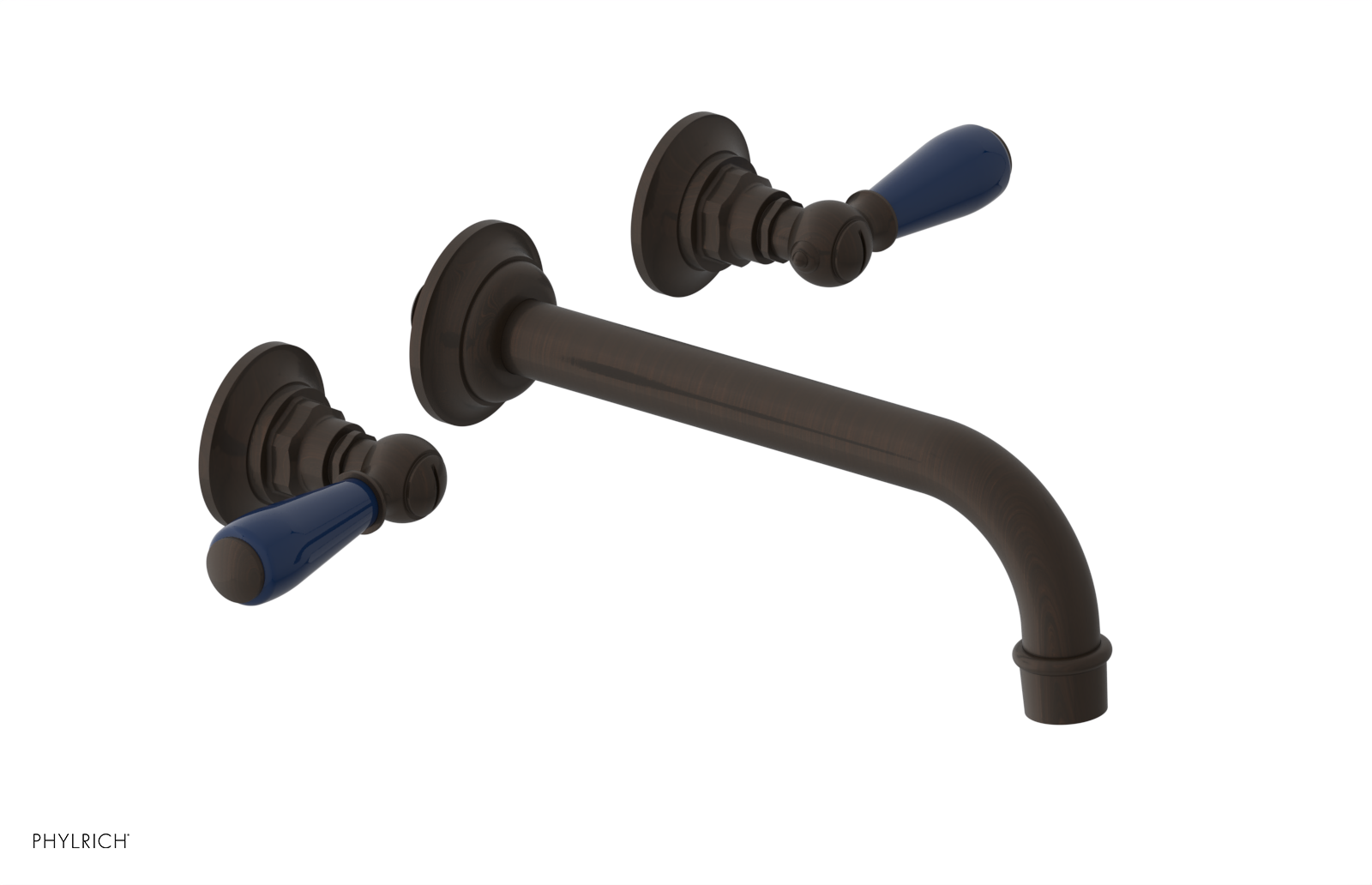 JAMESTOWN Wall Tub Set - Lever Handle with "Navy Blue" Accents 165-57