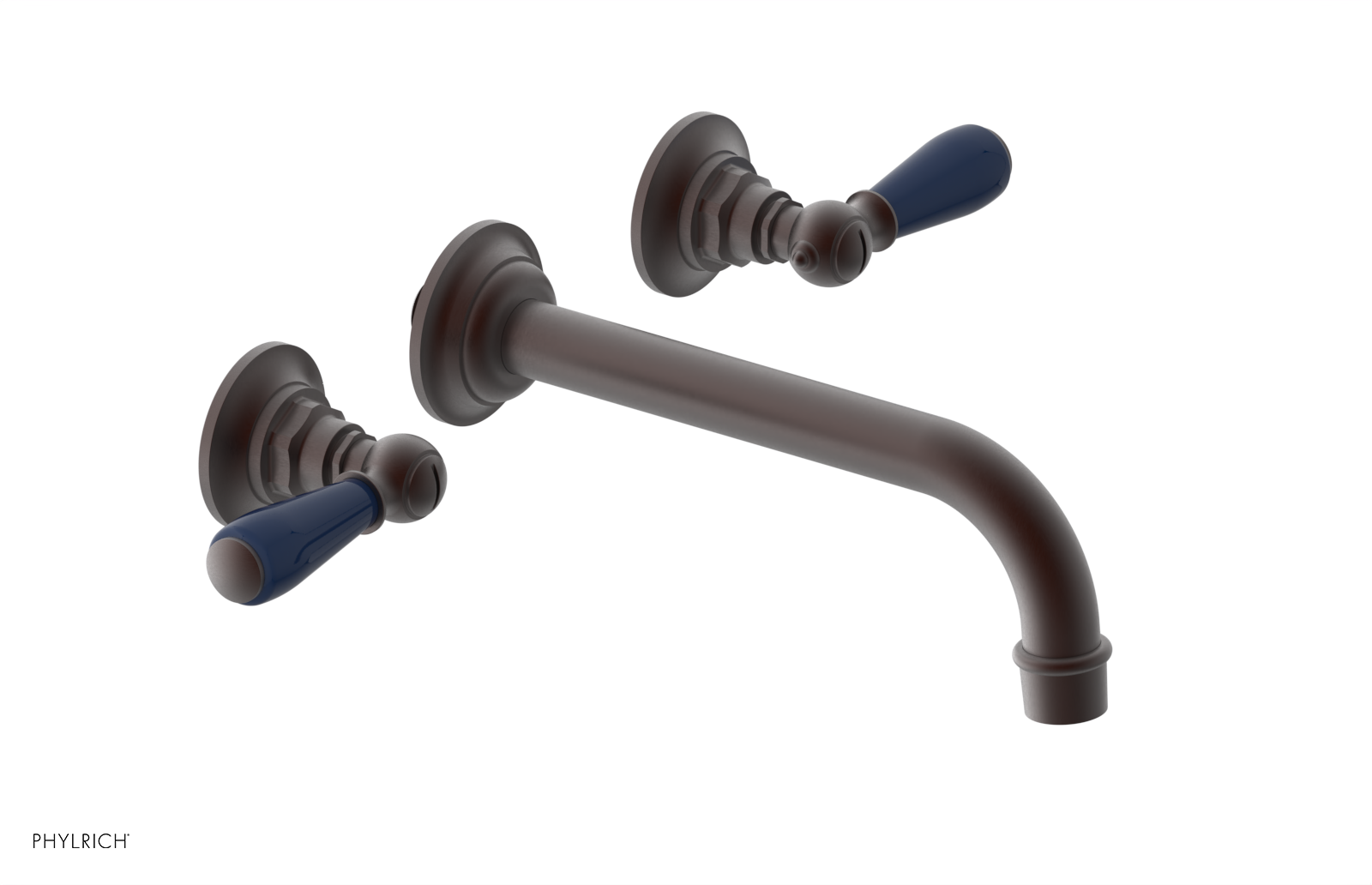JAMESTOWN Wall Lavatory Set - Lever Handle with "Navy Blue" Accents 165-12