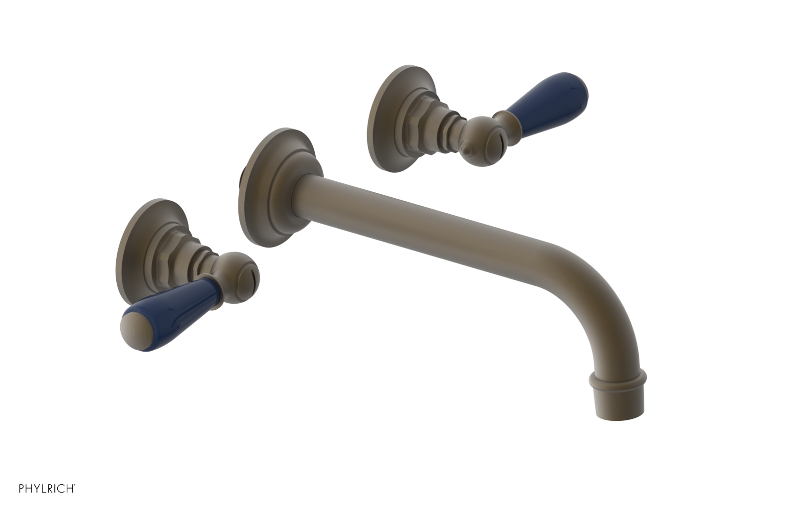 JAMESTOWN Wall Lavatory Set - Lever Handle with "Navy Blue" Accents 165-12