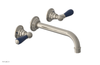 JAMESTOWN Wall Lavatory Set - Lever Handle with "Navy Blue" Accents 165-12