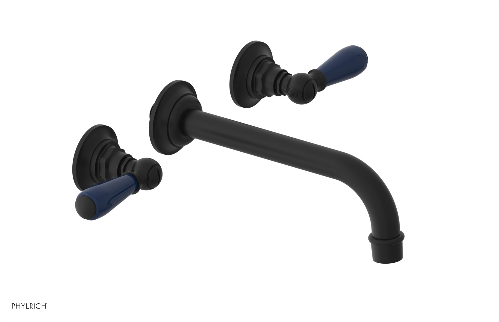 JAMESTOWN Wall Tub Set - Lever Handle with "Navy Blue" Accents 165-57