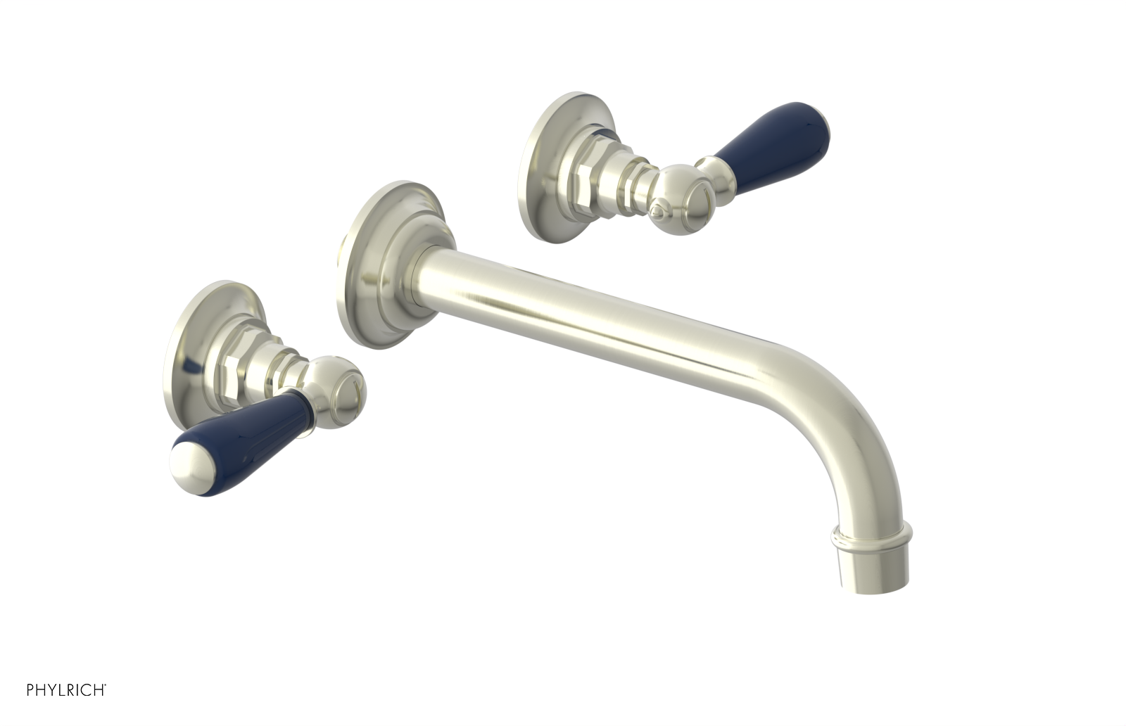 JAMESTOWN Wall Tub Set - Lever Handle with "Navy Blue" Accents 165-57