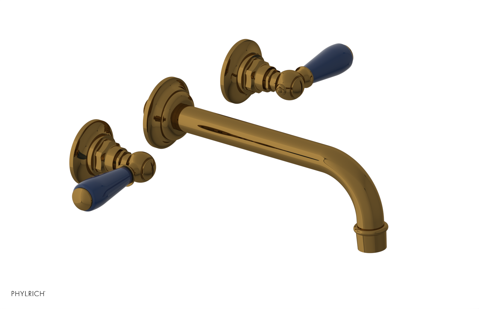 JAMESTOWN Wall Tub Set - Lever Handle with "Navy Blue" Accents 165-57