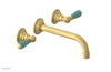 JAMESTOWN Wall Lavatory Set - Lever Handle with "Turqoise" Accents 165-12