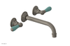 JAMESTOWN Wall Lavatory Set - Lever Handle with "Turqoise" Accents 165-12