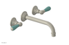 JAMESTOWN Wall Lavatory Set - Lever Handle with "Turqoise" Accents 165-12